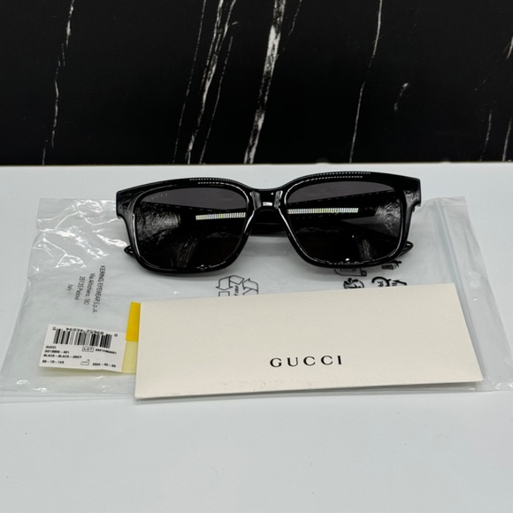 NEW GG1583S 001 GUCCI BLACK GREY SQUARE MEN GUCCI SUNGLASSES - Picture 10 of 11